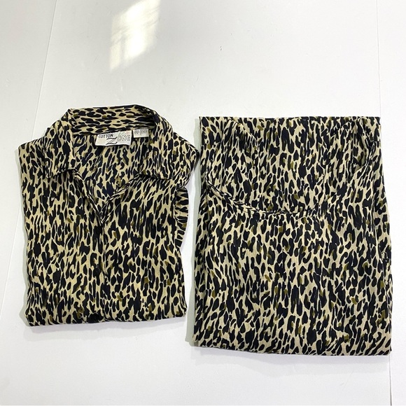 Maxi Tank Sleeveless Dress Set Large Matching Over-Blouse Brown Cheetah Mob Wife - Picture 6 of 15